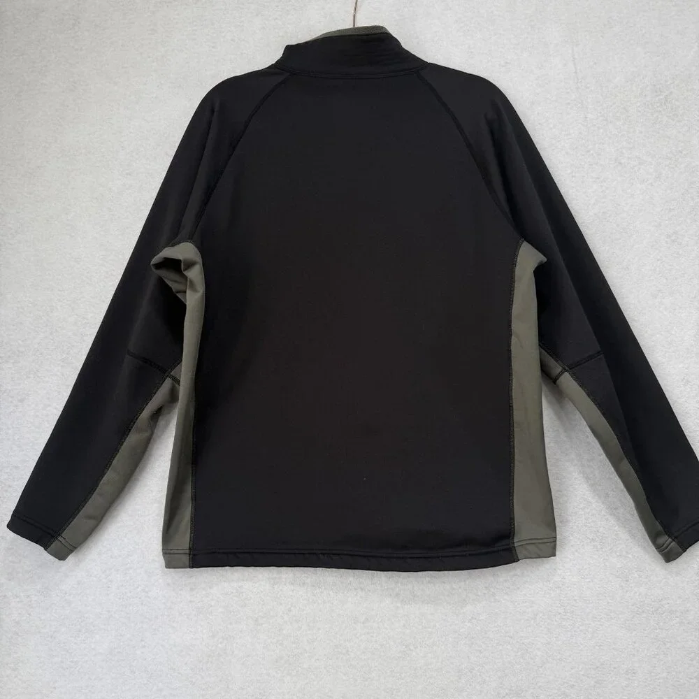 Simms Pullover Mens Large Black Gray Quarter Zip Fleece Fishing Outdoor Jacket